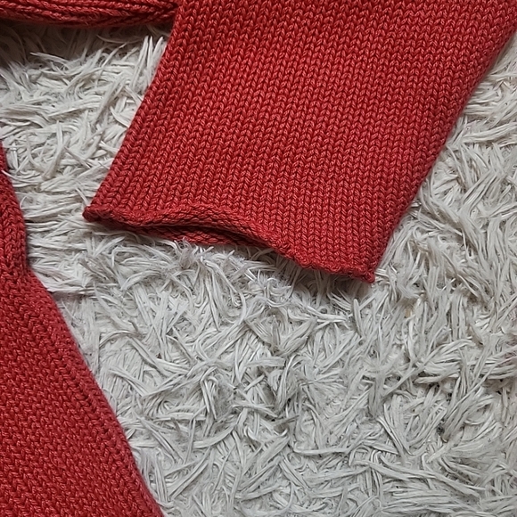 Vintage 90s Y2K Bkg & Company New York Full Zip Up Sweater Red Knit Slouchy - Picture 5 of 9